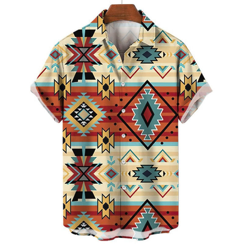 Риза в стил кардиган със 3D флорална пълна принтова шарка, къси ръкави, яка с ревера, свободен силует, влагоотводящ полиестер