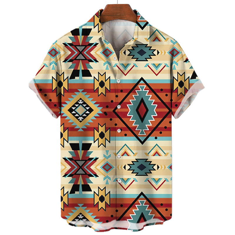 Риза в стил кардиган със 3D флорална пълна принтова шарка, къси ръкави, яка с ревера, свободен силует, влагоотводящ полиестер