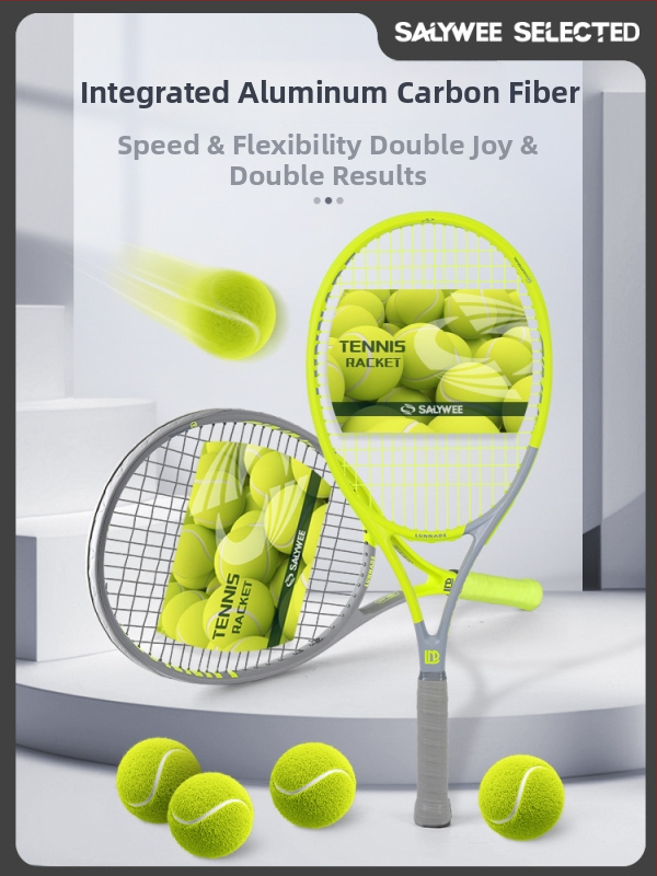 Tennise reket klaaskiust raamiga, sirge vars disain, käepide G2, sobib algajatele ja keskastme mängijatele