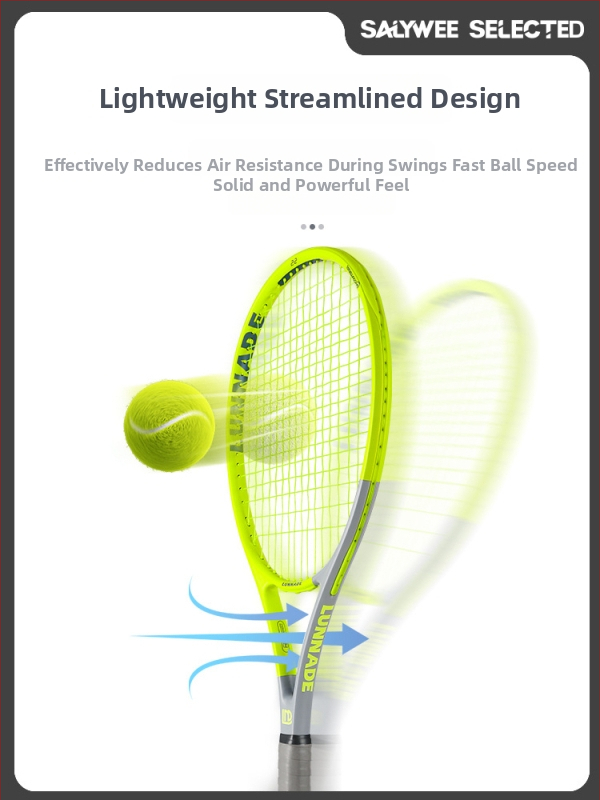 Tennise reket klaaskiust raamiga, sirge vars disain, käepide G2, sobib algajatele ja keskastme mängijatele