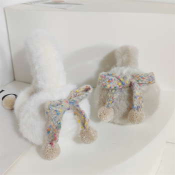 Plyšové ušné klapky – vintage štýl, jednofarebný vzor, udržiavajú teplo pre ženy