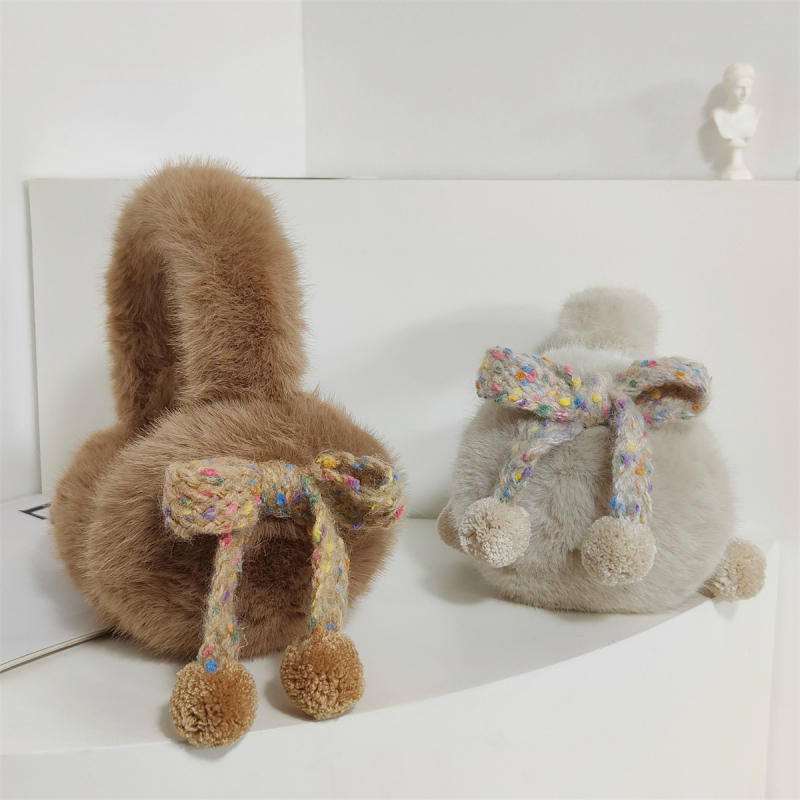 Plyšové ušné klapky – vintage štýl, jednofarebný vzor, udržiavajú teplo pre ženy