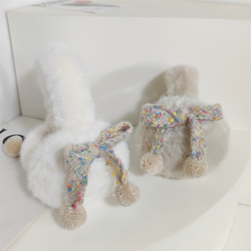 Plyšové ušné klapky – vintage štýl, jednofarebný vzor, udržiavajú teplo pre ženy