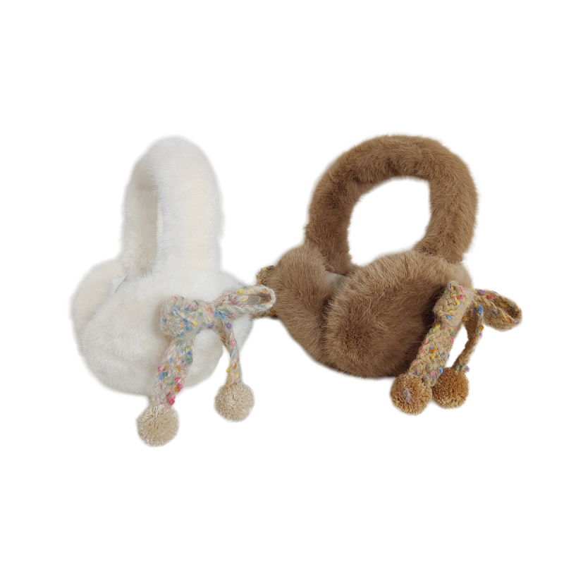 Plyšové ušné klapky – vintage štýl, jednofarebný vzor, udržiavajú teplo pre ženy