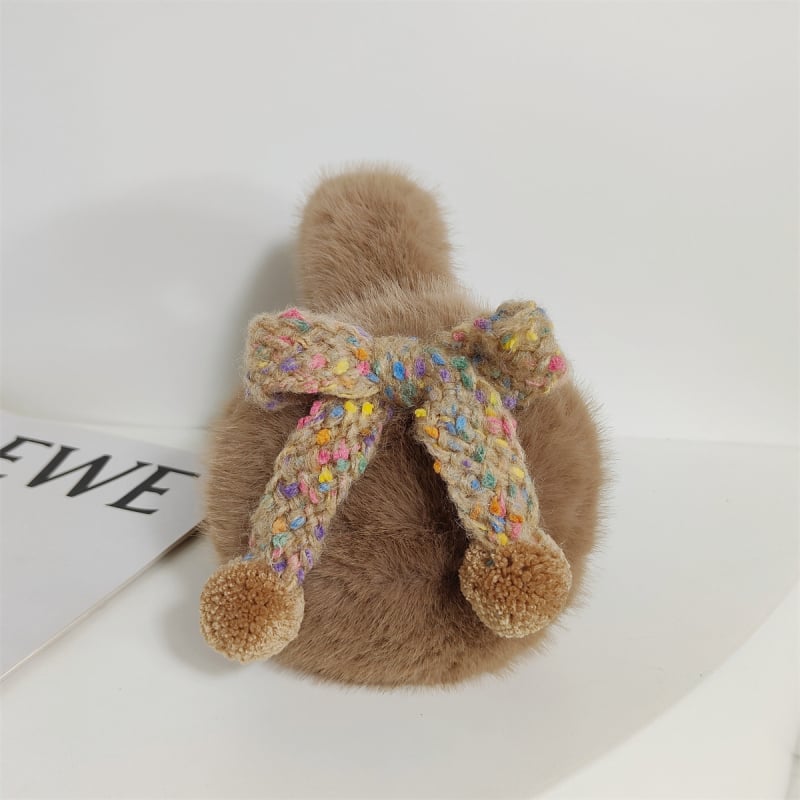 Plyšové ušné klapky – vintage štýl, jednofarebný vzor, udržiavajú teplo pre ženy