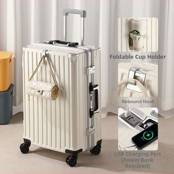 Cestovný kufor s univerzálnymi kolieskami, otváranie na zips, ABS+PC výplň, zámok s visacím zámkom