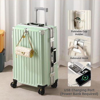 Cestovný kufor s univerzálnymi kolieskami, otváranie na zips, ABS+PC výplň, zámok s visacím zámkom