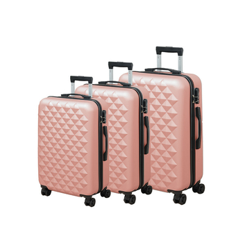 Sada cestovných kufrov - ABS+PC, vodeodolná a proti krádeži, kolieska otočné vo všetkých smeroch, zapínanie na zips, štandardný zámok s heslom