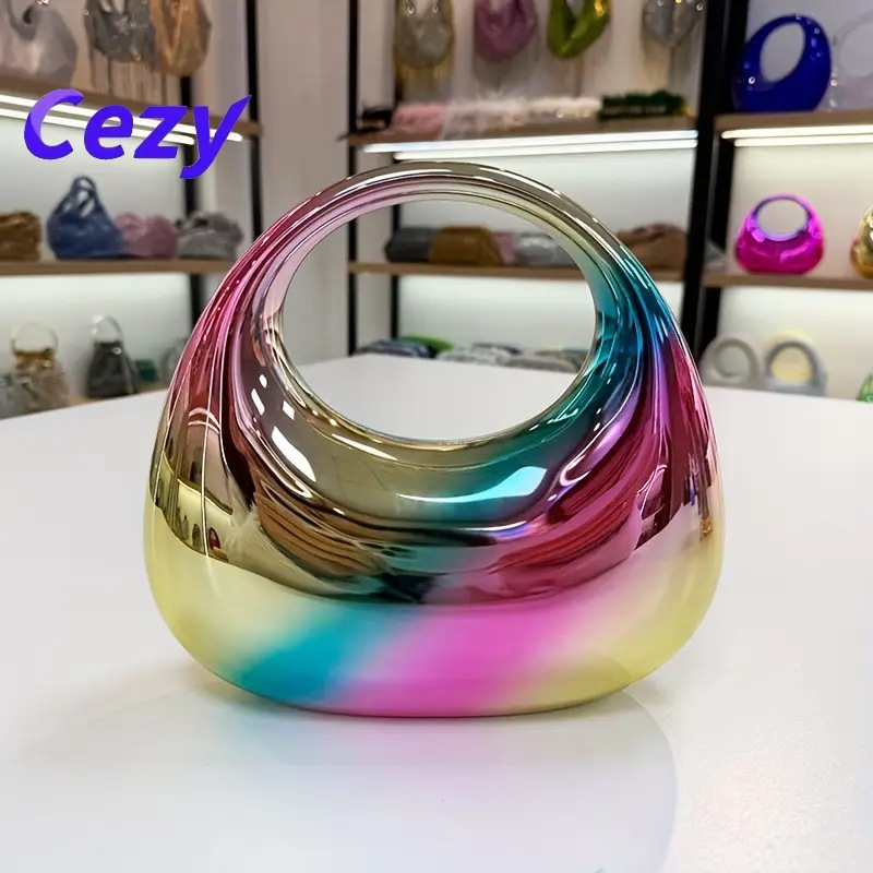 Akrylová večerná taška pre známe osobnosti, valcovitého tvaru, magnetické zapínanie, trojrozmerná vonkajšia taška, vrecko na dokumenty