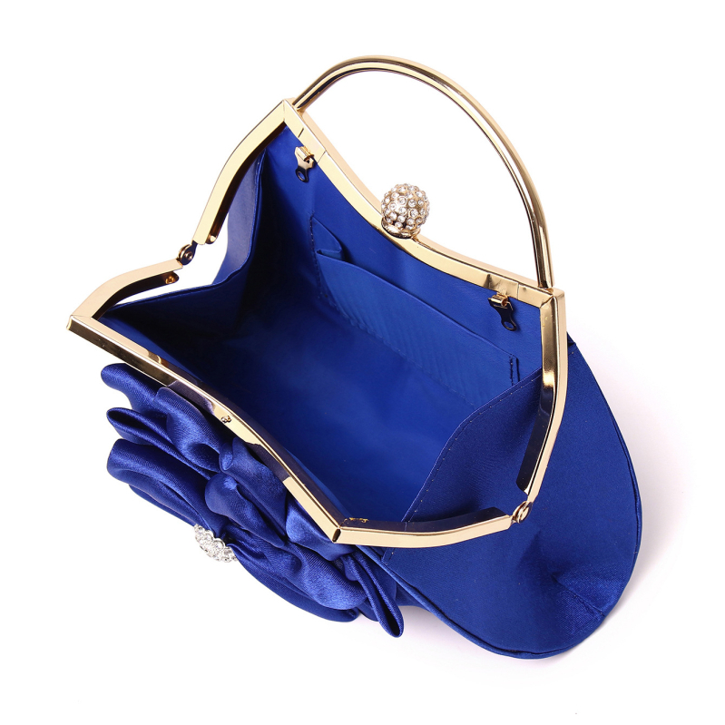 Večerná taška zo silku s vintage kvetinovým vzorom, dumpling tvar, zapínanie na pracku, štýl New Moon Bag