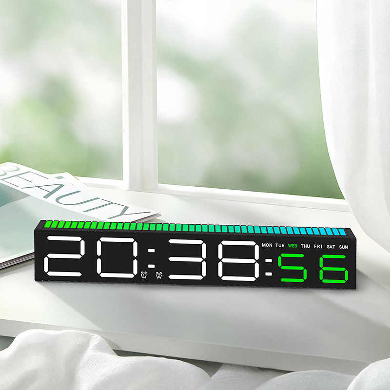 Ξυπνητήρι LED με ημερολόγιο και προβολή 24 ωρών, ημέρα και μήνας, κίνηση ηλεκτρονική, εξωτερική τροφοδοσία, περίβλημα ABS