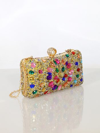 Večerná kabelka z polyesteru, malý štvorcový štýl, horizontálny štvorcový tvar, uzáver s krytom, vnútorné vrecko na telefón