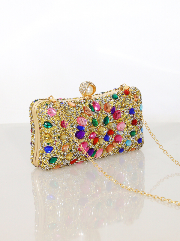 Večerná kabelka z polyesteru, malý štvorcový štýl, horizontálny štvorcový tvar, uzáver s krytom, vnútorné vrecko na telefón