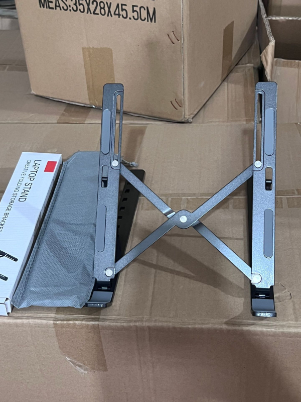 Alumīnija sakausējuma portatīvā datora statīvs, salokāms, modelis N3 – universāliem klēpjdatoriem, regulējams pacēlājs, 250 g