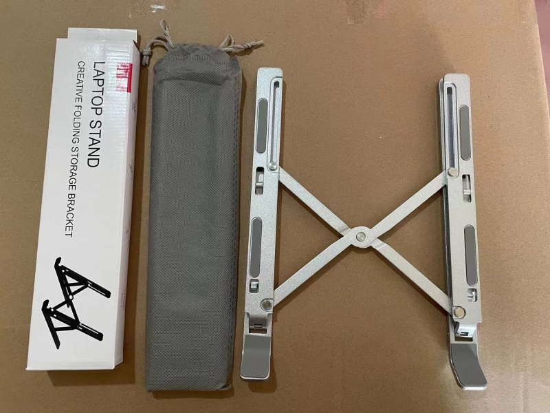 Alumīnija sakausējuma portatīvā datora statīvs, salokāms, modelis N3 – universāliem klēpjdatoriem, regulējams pacēlājs, 250 g