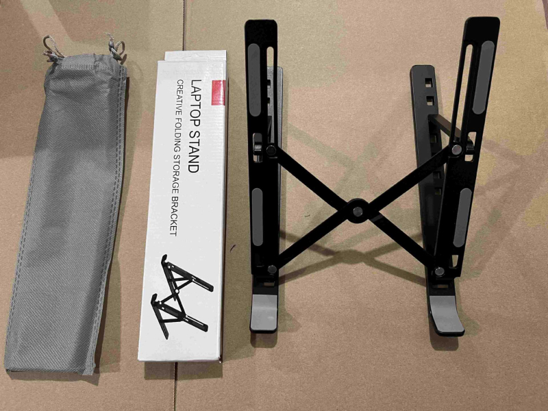 Alumīnija sakausējuma portatīvā datora statīvs, salokāms, modelis N3 – universāliem klēpjdatoriem, regulējams pacēlājs, 250 g