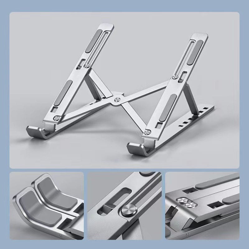 Alumīnija sakausējuma portatīvā datora statīvs, salokāms, modelis N3 – universāliem klēpjdatoriem, regulējams pacēlājs, 250 g