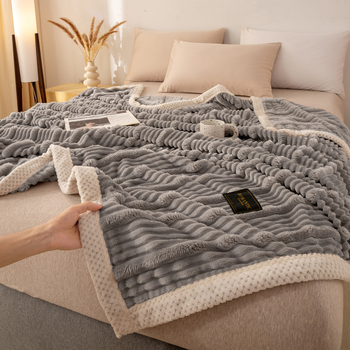 Deka z mliečneho fleecu, na všetky ročné obdobia, moderný minimalistický štýl, jednobarevný alebo geometrický vzor, syntetické vlákna