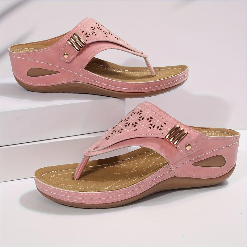 Дамски платформи с открит пръст и метална катарама, велурена горна част и подметка от конопено плетиво