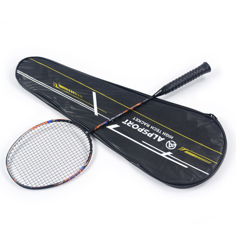 ALPSPORT bedmintonová raketa s rámom z karbónových vlákien, hmotnosť 80–84 g, dĺžka 68 cm, typ rakety: priamy úder, spracovanie a prispôsobenie k dispozícii