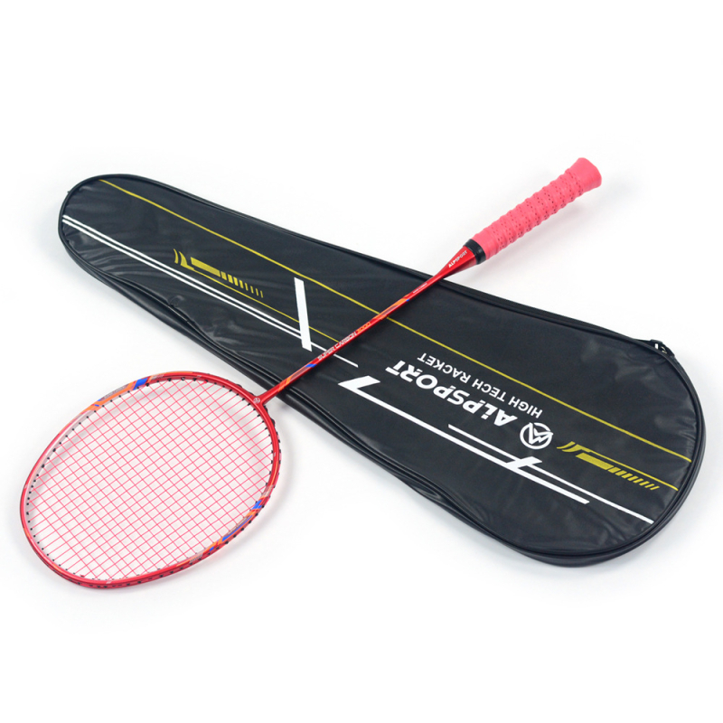 ALPSPORT bedmintonová raketa s rámom z karbónových vlákien, hmotnosť 80–84 g, dĺžka 68 cm, typ rakety: priamy úder, spracovanie a prispôsobenie k dispozícii