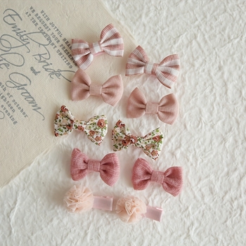 Clips pentru păr pentru copii cu floare buline și nod de fluture, model jd601099550580672, iarna 2022