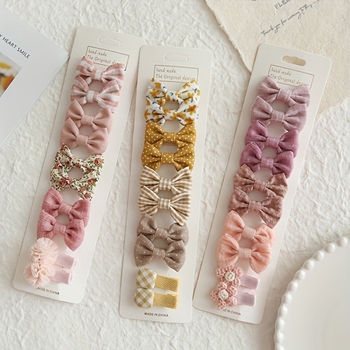 Clips pentru păr pentru copii cu floare buline și nod de fluture, model jd601099550580672, iarna 2022