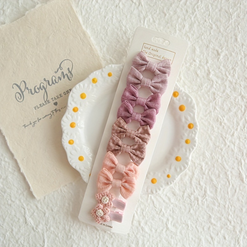 Clips pentru păr pentru copii cu floare buline și nod de fluture, model jd601099550580672, iarna 2022