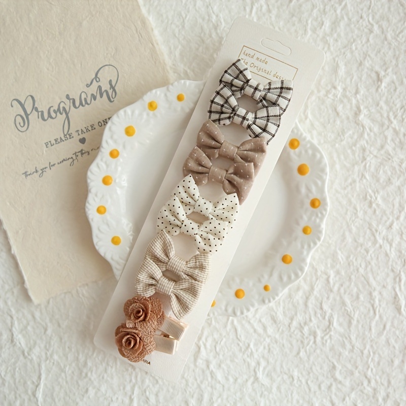 Clips pentru păr pentru copii cu floare buline și nod de fluture, model jd601099550580672, iarna 2022