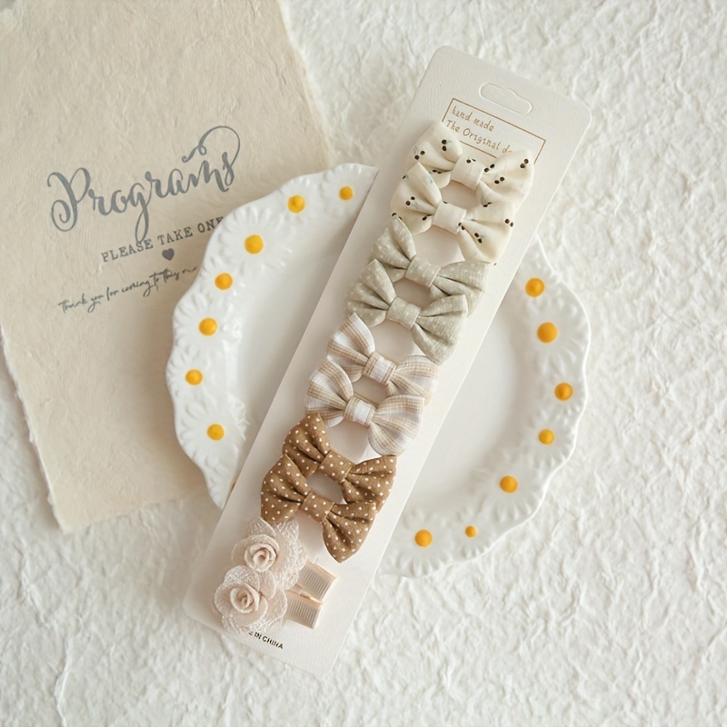 Clips pentru păr pentru copii cu floare buline și nod de fluture, model jd601099550580672, iarna 2022