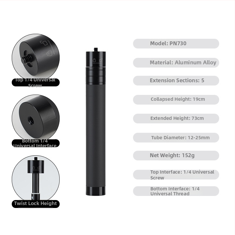 Selfie tyč so stabilizátorom gimbal – teleskopický predĺžovací rameno pre mobilný telefón a akčnú kameru (Bez diaľkového ovládača)