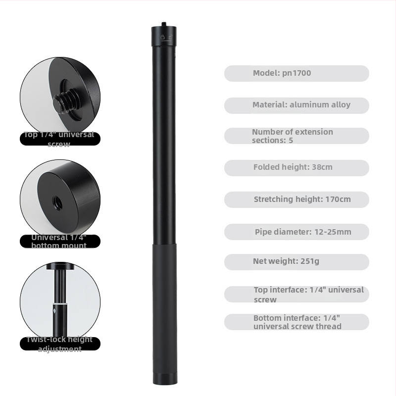 Selfie tyč so stabilizátorom gimbal – teleskopický predĺžovací rameno pre mobilný telefón a akčnú kameru (Bez diaľkového ovládača)