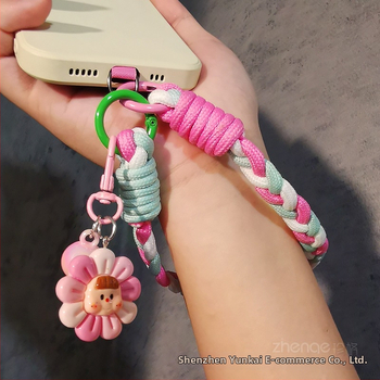 Trojramenný pletený náramok na zápästie pre telefón, ručne vyrobený, dámsky štýl, viacúčelový