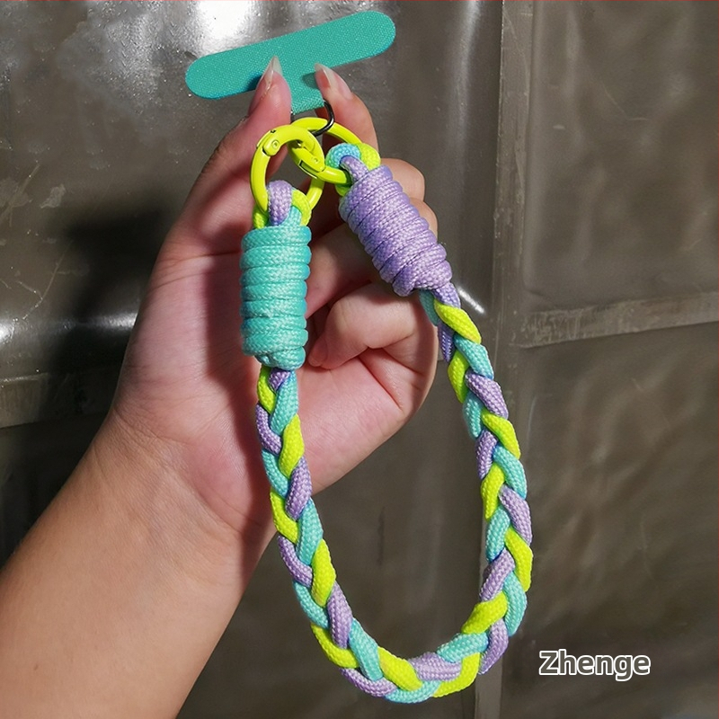 Trojramenný pletený náramok na zápästie pre telefón, ručne vyrobený, dámsky štýl, viacúčelový