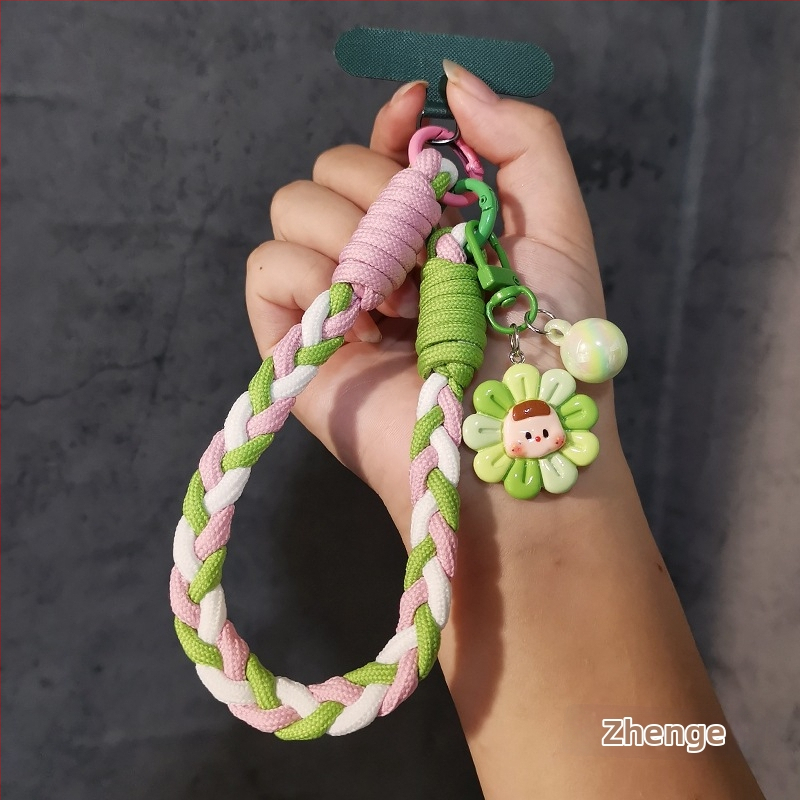 Trojramenný pletený náramok na zápästie pre telefón, ručne vyrobený, dámsky štýl, viacúčelový