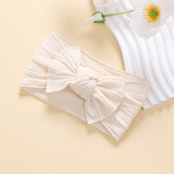 Deti gumičky do vlasov s mašličkou z nylonového Jacquardu, 7-dielny set