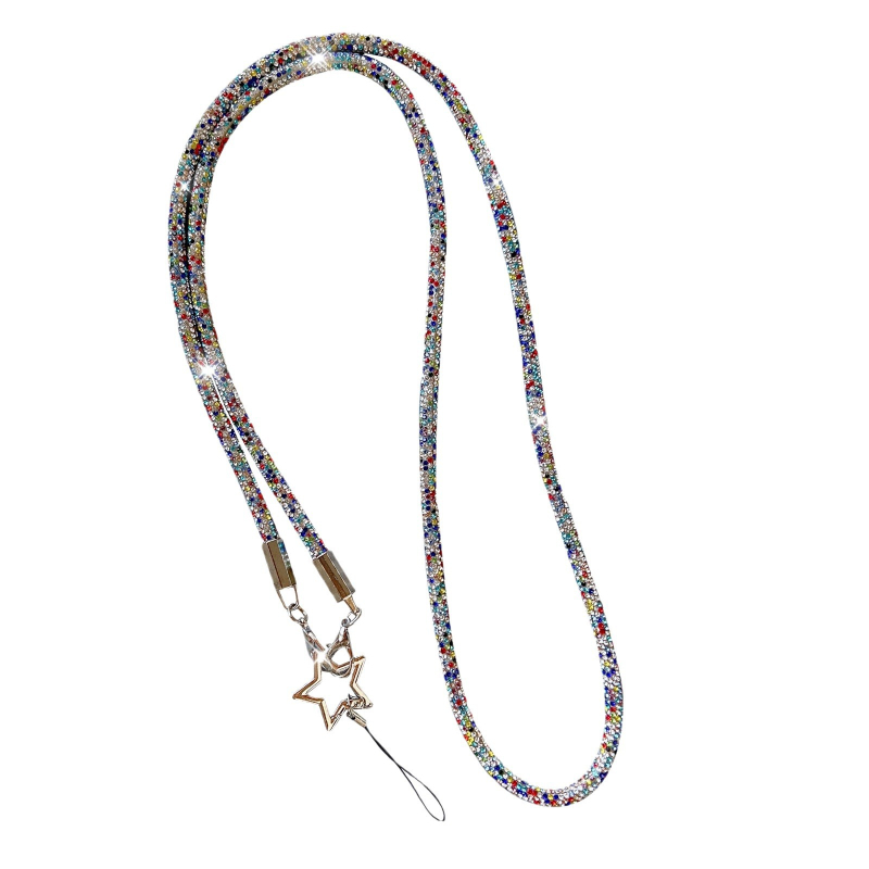 Šnúrka na telefón s príveskom päťcípej hviezdy, ručne vyrobená zo zliatiny