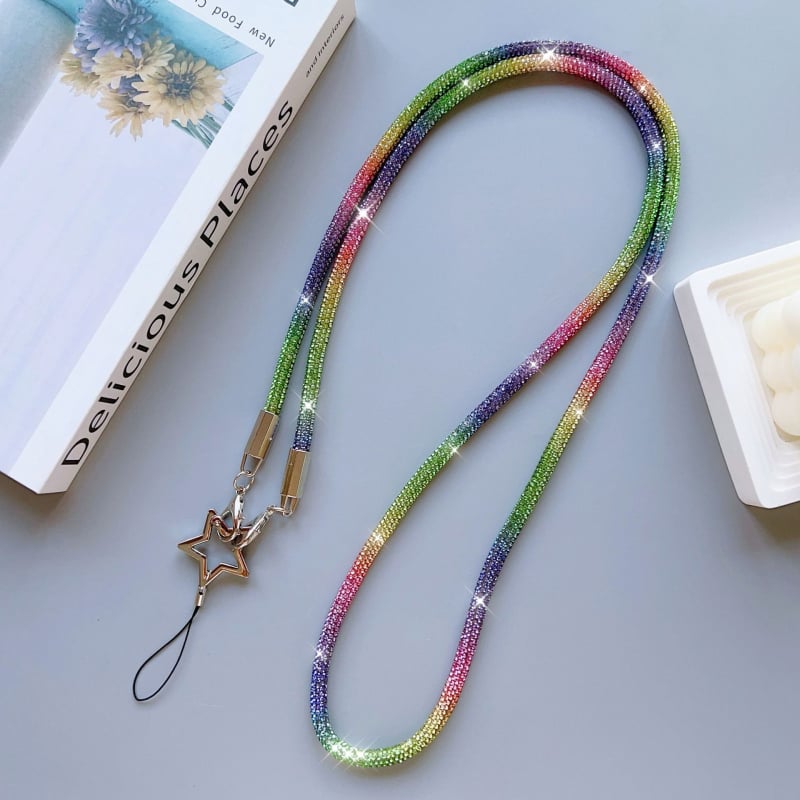 Šnúrka na telefón s príveskom päťcípej hviezdy, ručne vyrobená zo zliatiny