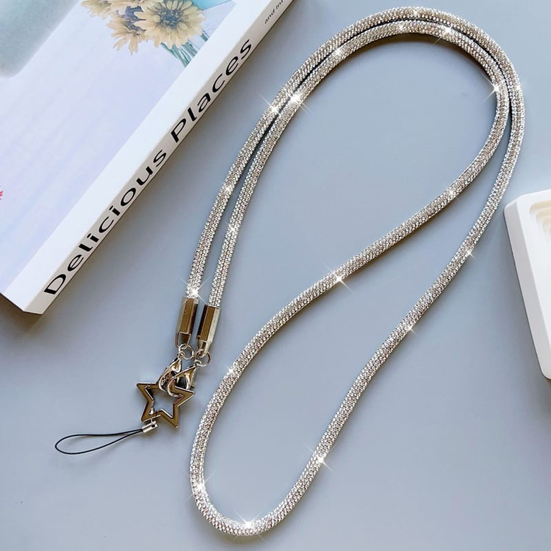 Šnúrka na telefón s príveskom päťcípej hviezdy, ručne vyrobená zo zliatiny