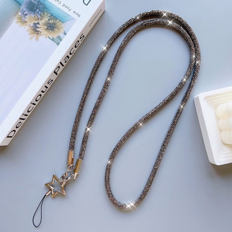 Šnúrka na telefón s príveskom päťcípej hviezdy, ručne vyrobená zo zliatiny