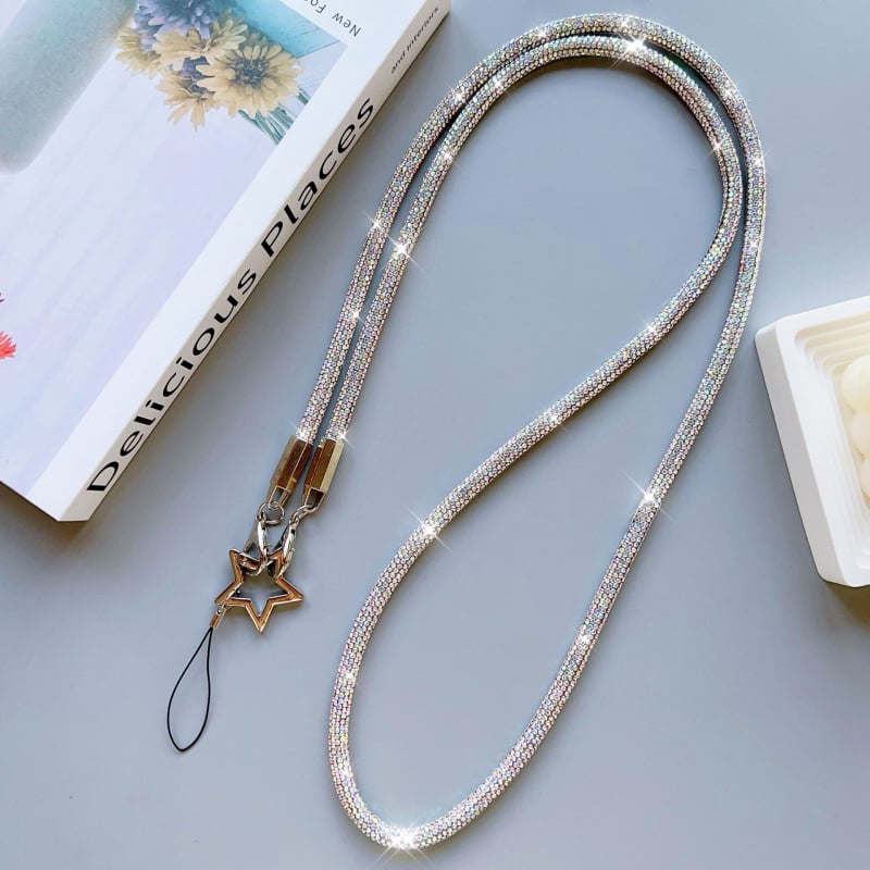 Šnúrka na telefón s príveskom päťcípej hviezdy, ručne vyrobená zo zliatiny