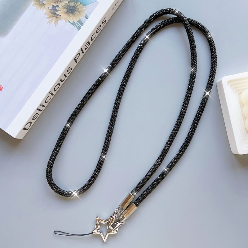 Šnúrka na telefón s príveskom päťcípej hviezdy, ručne vyrobená zo zliatiny