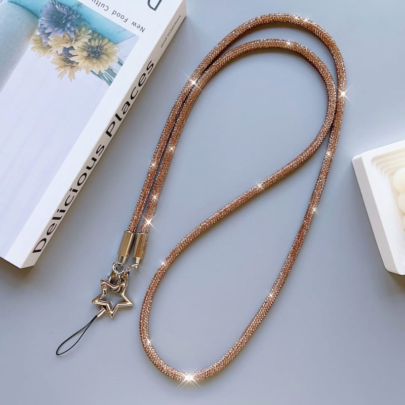 Šnúrka na telefón s príveskom päťcípej hviezdy, ručne vyrobená zo zliatiny