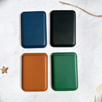 Univerzálny magnetický zadný kryt pre telefón s priehradkou na karty a ochranou ID, kožený peňaženkový obal, prispôsobiteľný