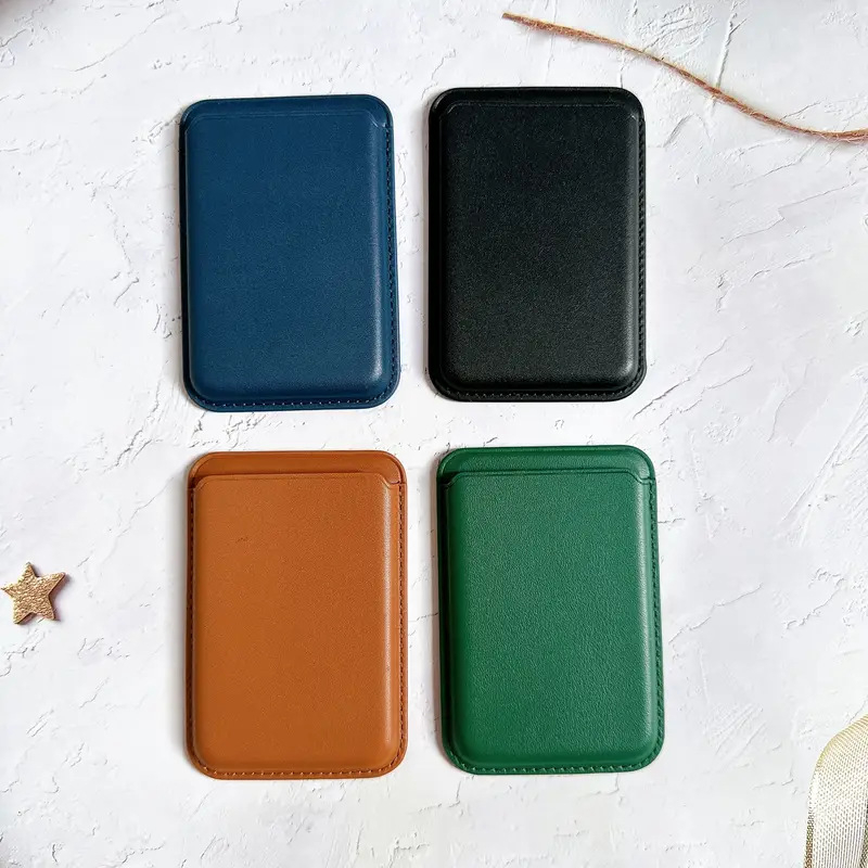 Univerzálny magnetický zadný kryt pre telefón s priehradkou na karty a ochranou ID, kožený peňaženkový obal, prispôsobiteľný