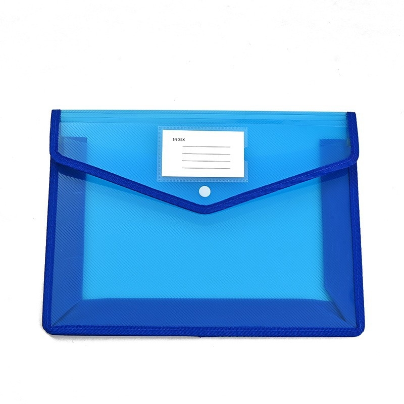 3D taška na dokumenty s diagonálnym vzorom, priehľadný PP materiál, zapínanie na gombík, štvorcový tvar