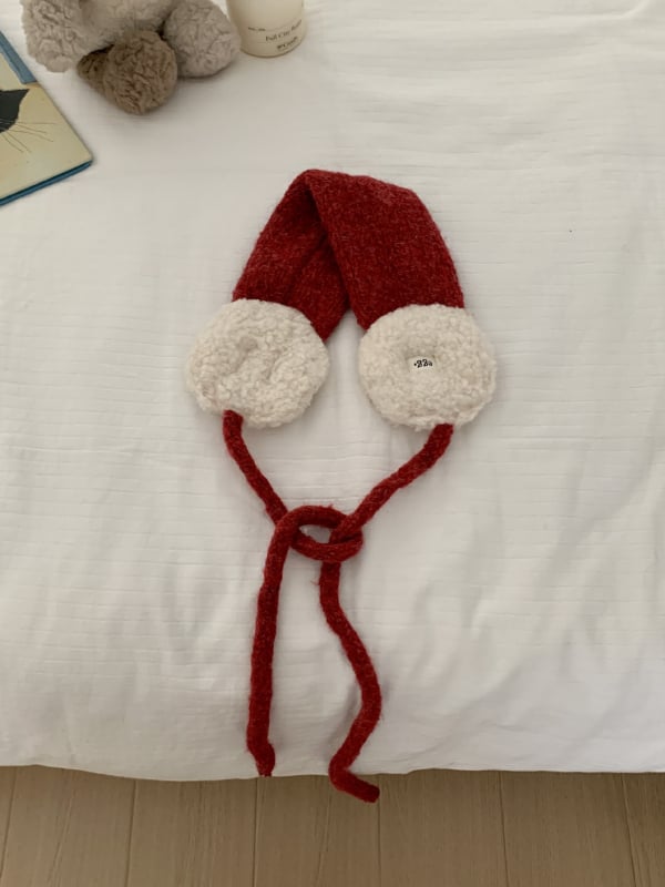 Ušné náušníky z vlneného zmesi Patchwork pletené, vetruodolné, pre ženy