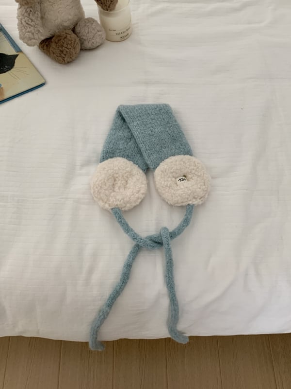 Ušné náušníky z vlneného zmesi Patchwork pletené, vetruodolné, pre ženy