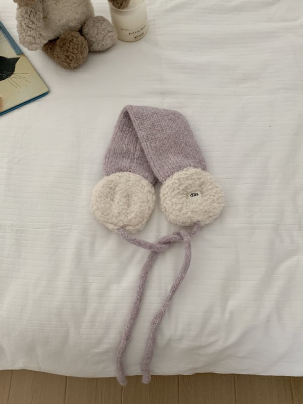 Ušné náušníky z vlneného zmesi Patchwork pletené, vetruodolné, pre ženy