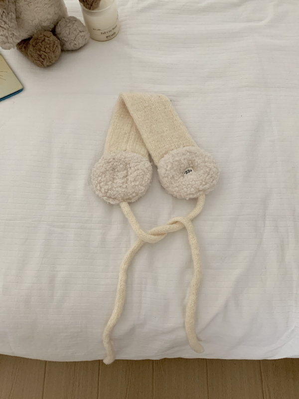 Ušné náušníky z vlneného zmesi Patchwork pletené, vetruodolné, pre ženy